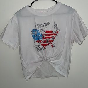 💖Bundle It!💖 White Short Sleeve Shirt with USA Flag